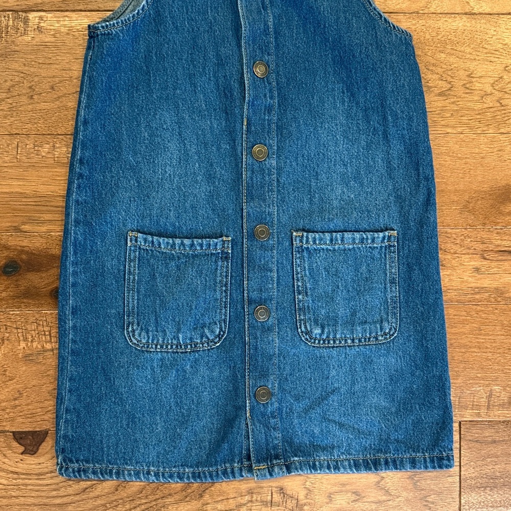 Little Co. By Lauren Conrad Denim Blue Jean Jumper Dress - Size 7 - Picture 3 of 16